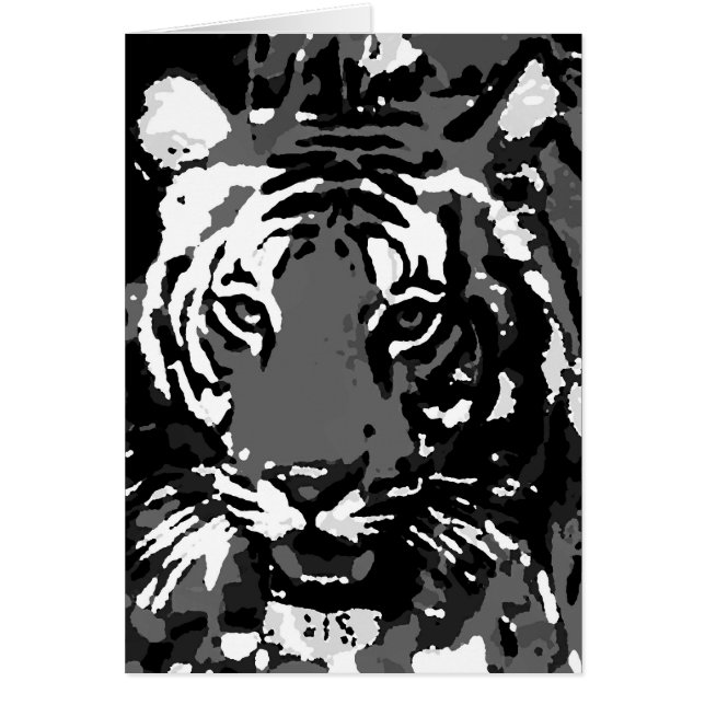 Black White Pop Art Tiger (Voorkant)