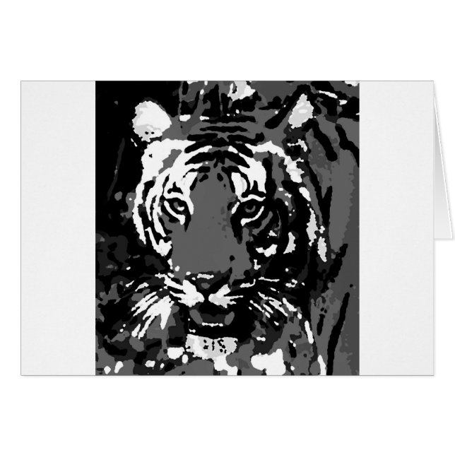 Black White Pop Art Tiger (Voorkant Horizontaal)