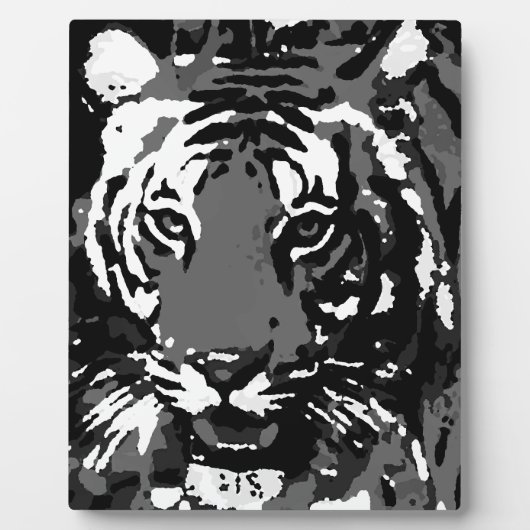 Black White Pop Art Tiger Fotoplaat (Voorkant)