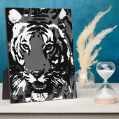 Black White Pop Art Tiger Fotoplaat (Zijkant)