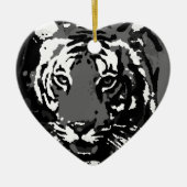 Black White Pop Art Tiger Keramisch Ornament (Voorkant)
