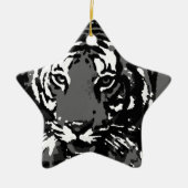 Black White Pop Art Tiger Keramisch Ornament (Voorkant)