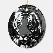 Black White Pop Art Tiger Keramisch Ornament (Links)