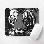 Black White Pop Art Tiger Muismat (Met muis)
