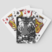 Black White Pop Art Tiger Pokerkaarten (Achterkant)