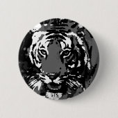 Black White Pop Art Tiger Ronde Button 5,7 Cm (Voorkant)