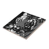 Black White Pop Art Tiger Tegeltje (Zijkant)
