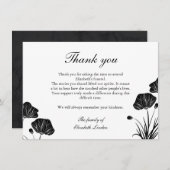 Black & White Poppies Funeral Bedankt (Voorkant / Achterkant)