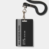 Black & White Press All Access Pass Event ID Badge (Achterkant met lanyard)