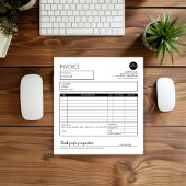 Black White Professional Business Invoice Template Notitieblok