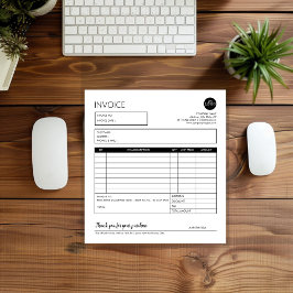 Black White Professional Business Invoice Template Notitieblok