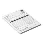 Black White Professional Business Invoice Template Notitieblok (Schuin)