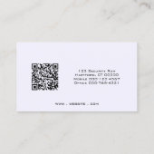 Black White Professional Custom Photo QR Code Visitekaartje (Achterkant)