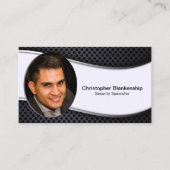 Black White Professional Custom Photo QR Code Visitekaartje (Voorkant)