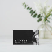 Black White Professional Fitness - persoonlijke tr Visitekaartje (Staand voorkant)