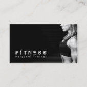 Black White Professional Fitness - persoonlijke tr Visitekaartje (Voorkant)
