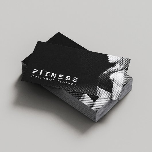 Black White Professional Fitness - persoonlijke tr Visitekaartje