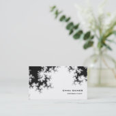 Black White Professional Floral Pattern Trendy Visitekaartje (Staand voorkant)