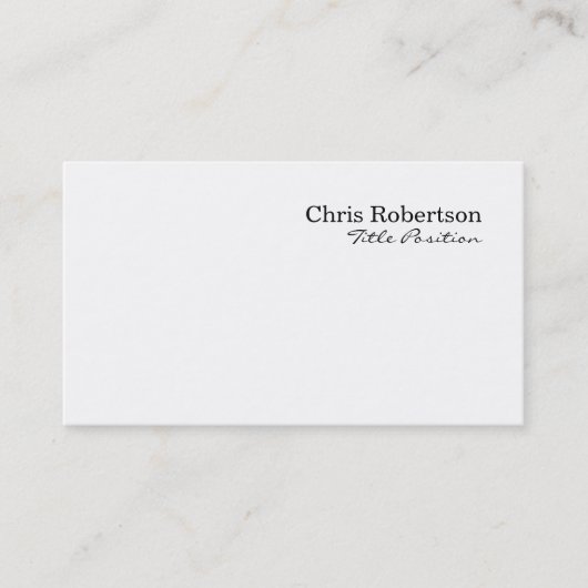 Black White Professional Simple Visitekaartje (Voorkant)