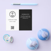 Black White Promotional Business Logo QR-code Flyer (Enkel)