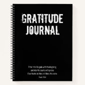 Black White Psalm Bible Verse Gratitude Journal Notitieboek (Voorkant)