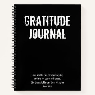 Black White Psalm Bible Verse Gratitude Journal Notitieboek