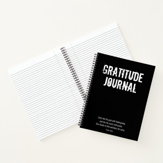 Black White Psalm Bible Verse Gratitude Journal Notitieboek (Binnen)