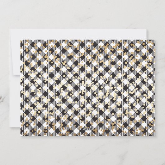 Black White Pset Gold Snow Business Holidards Feestdagenkaart (Achterkant)