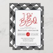 Black White Pset I Do BBQ Verloving Invitation Kaart (Voorkant / Achterkant)