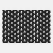 Black White Pset Pattern Kerstmis Inpakpapier Vel (Voorkant)