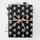 Black White Pset Pattern Kerstmis Inpakpapier Vel (In situ)