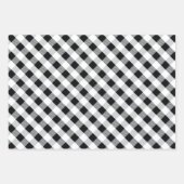 Black White Pset Pattern Kerstmis Inpakpapier Vel (Voorkant 3)
