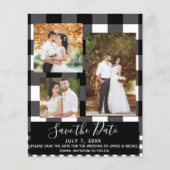Black White Pset Wedding Photo Save the Date (Voorkant)