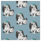 Black White Puppy Dog Ladybug Blue  Nursery Stof (Swatch)
