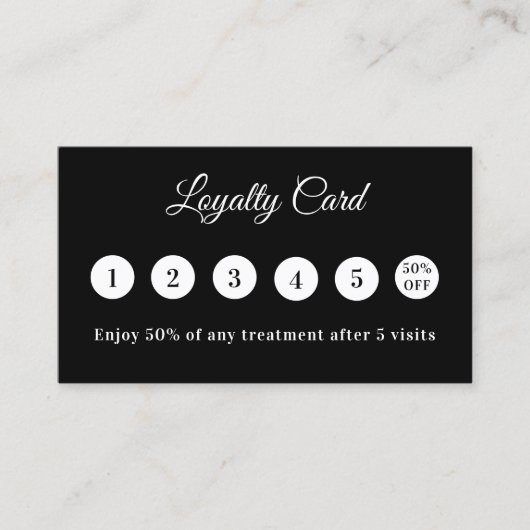 Black white qr code business logo loyalty card (Voorkant)