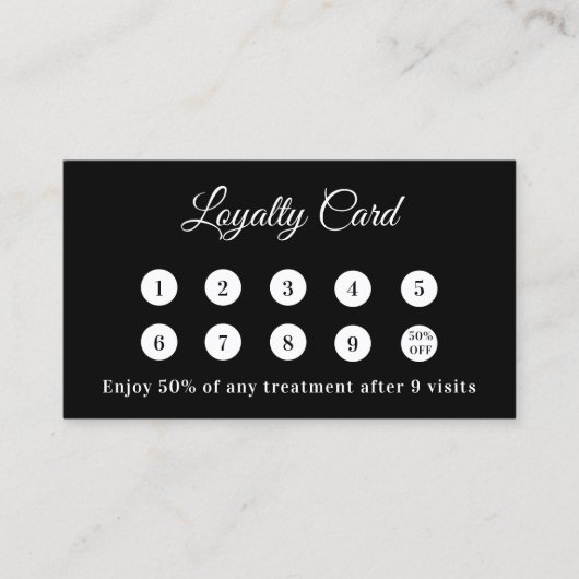 Black white qr code business logo loyalty card (Voorkant)