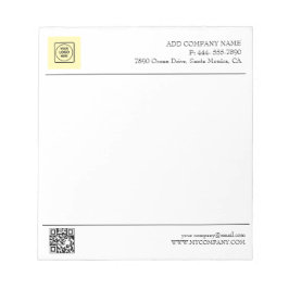 Black White QR Code Business Logo Modern Notitieblok