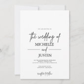 Black White QR Wedding Invitation Kaart (Voorkant)