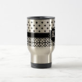 Black White Quatrefoil Monogrammed Reisbeker (Center)