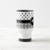 Black White Quatrefoil Monogrammed Reisbeker (Center)
