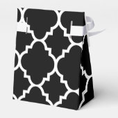 Black White Quatrefoil Moroccan Pattern Bedankdoosjes (Achterkant)
