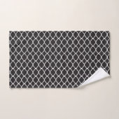 Black White Quatrefoil Patroon Bad Handdoek (Handdoek)