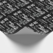 Black White Quotes Snow Flake Merry Kerstmis Cadeaupapier (Hoek)