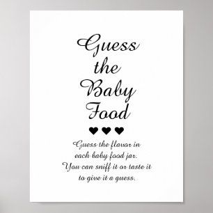 Black & White Raad de Baby Food Game Poster