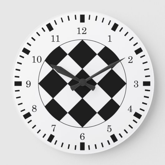 Black White Racing Theme Wall Clock Grote Klok (Voorkant)