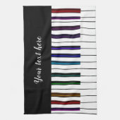 Black White Rainbow Piano Key Muziek Theedoek (Verticaal)