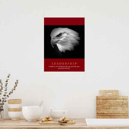 Black White Red American Eagle Leadership Poster (Keuken)