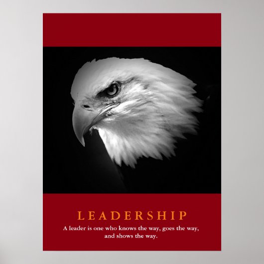 Black White Red American Eagle Leadership Poster (Voorkant)