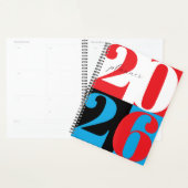 Black White Red Blue Bold Year Color Block Planner (Display)
