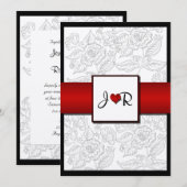 Black White Red Bohemian Posh Weddenschap Kaart (Voorkant / Achterkant)